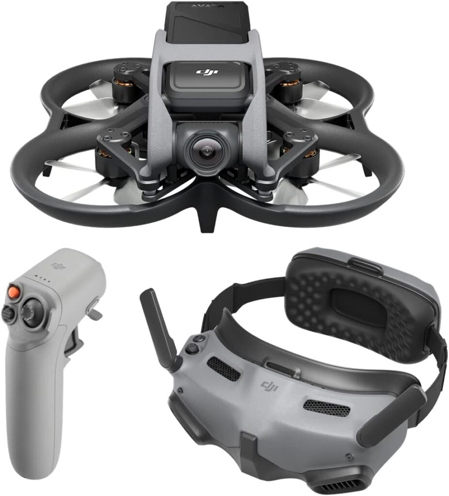 DJI Avata Explorer Pack Dron con Mando a distancia, cámara FPV, cuadricóptero VANT con vídeo 4K estabilizado, Campo de visión superamplio de 155°, Incluye el Nuevo RC Motion 2 y Goggles Integra 